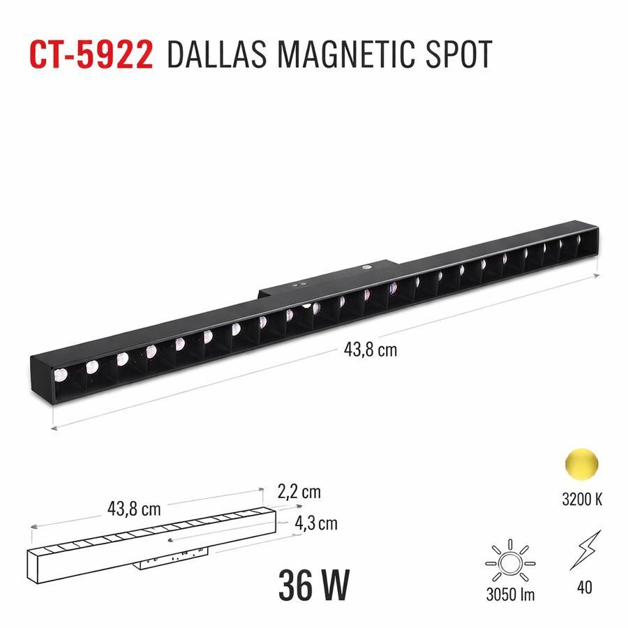 Cata 36w Dallas Magnetıc Spot(Gün Işığı) CT-5922