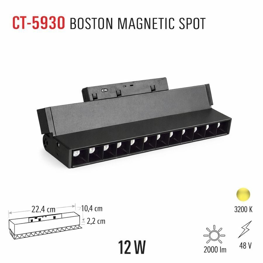 Cata 12w Boston  Magnetıc Spot(Gün Işığı) CT-5930