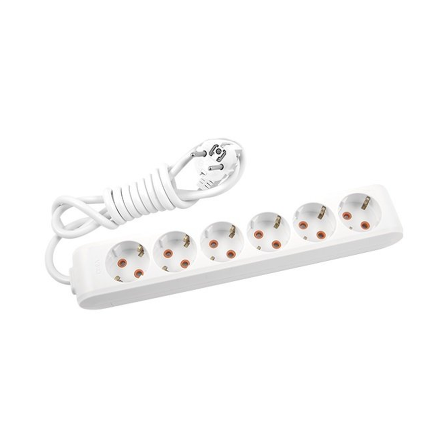 Viko Multi-let Altılı Priz Topraklı Kablolu Ç.K. Beyaz 2 Metre 90113602