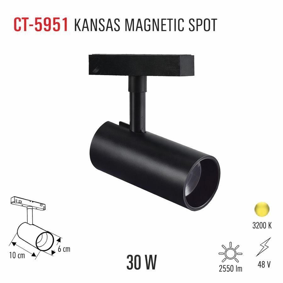 Cata 30w Atlanta  Magnetıc Spot(Gün Işığı) CT-5951