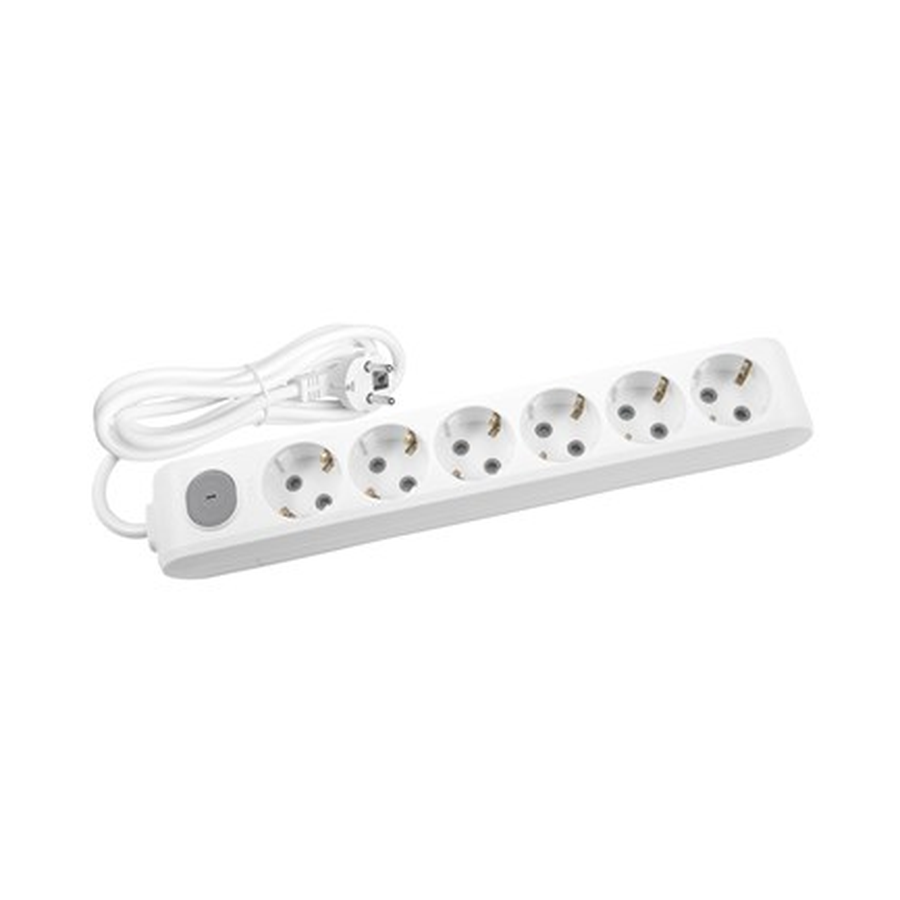 Viko Multi-let Altılı Priz Anahtarlı Topraklı Kablolu Ç.K. Beyaz 1 Metre 90117601