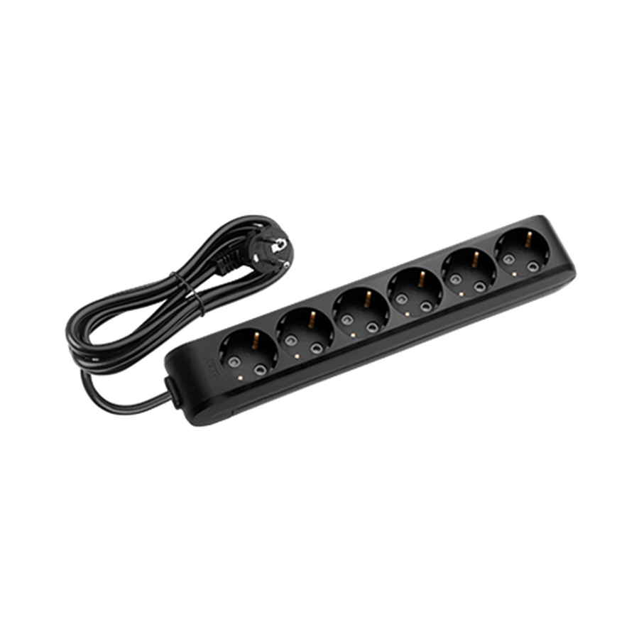 Viko Multi-let Altılı Priz Anahtarlı Topraklı Kablolu Ç.K. Siyah 1 Metre 90137601