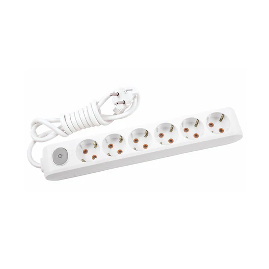 Viko Multi-let Altılı Priz Anahtarlı Topraklı Kablolu Ç.K. Beyaz 2 Metre 90117602