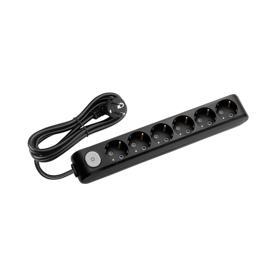 Viko Multi-let Altılı Priz Anahtarlı Topraklı Kablolu Ç.K. Siyah 5 Metre 90137605