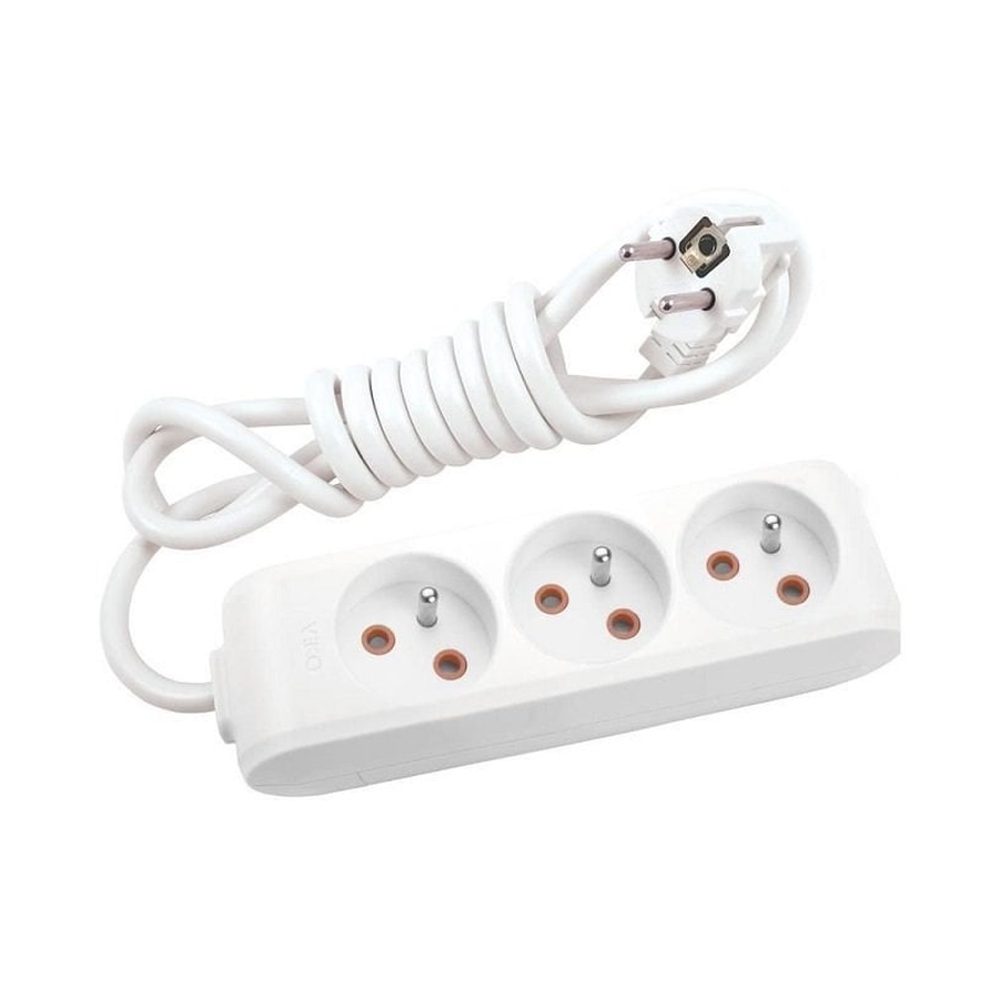 Viko Multi-let Üçlü Priz UPS Topraklı Kablolu Ç.K. Beyaz 2 Metre 90110302