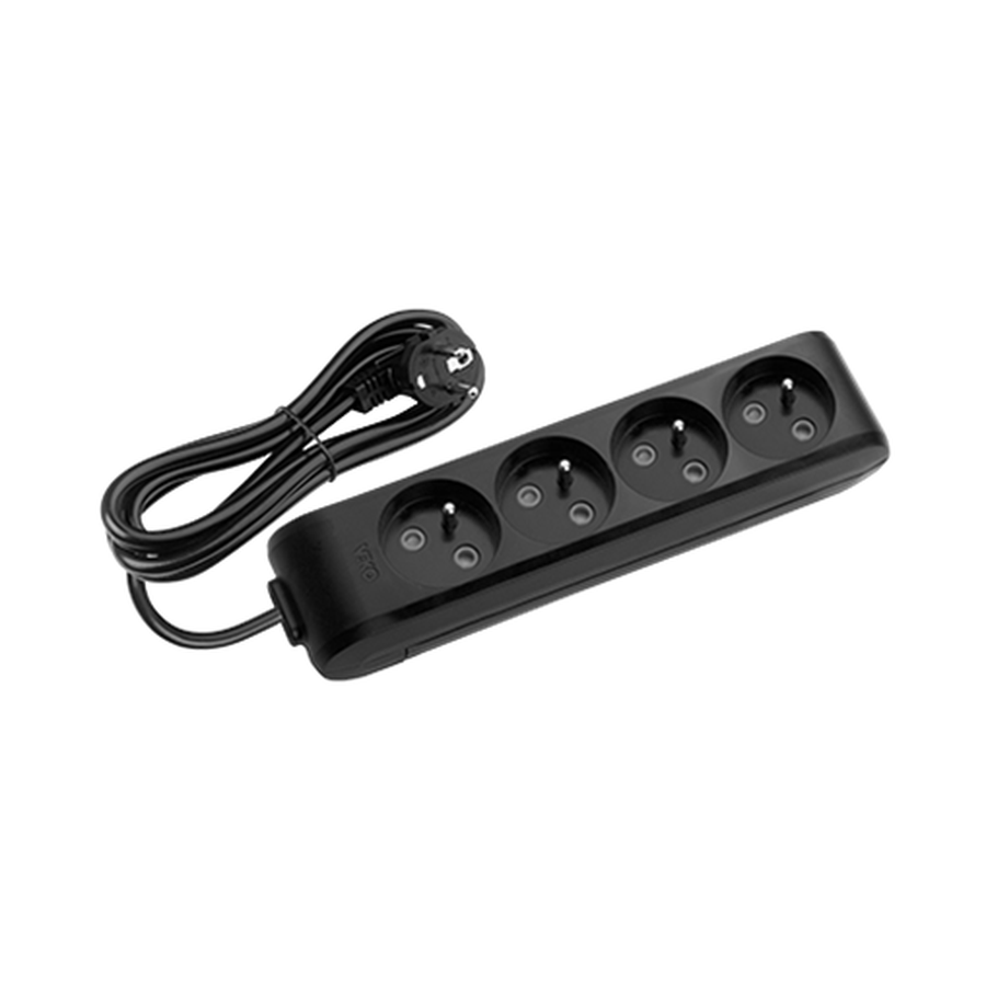Viko Multi-let Dörtlü Priz UPS Topraklı Kablolu Ç.K. Siyah 2 Metre 90130402