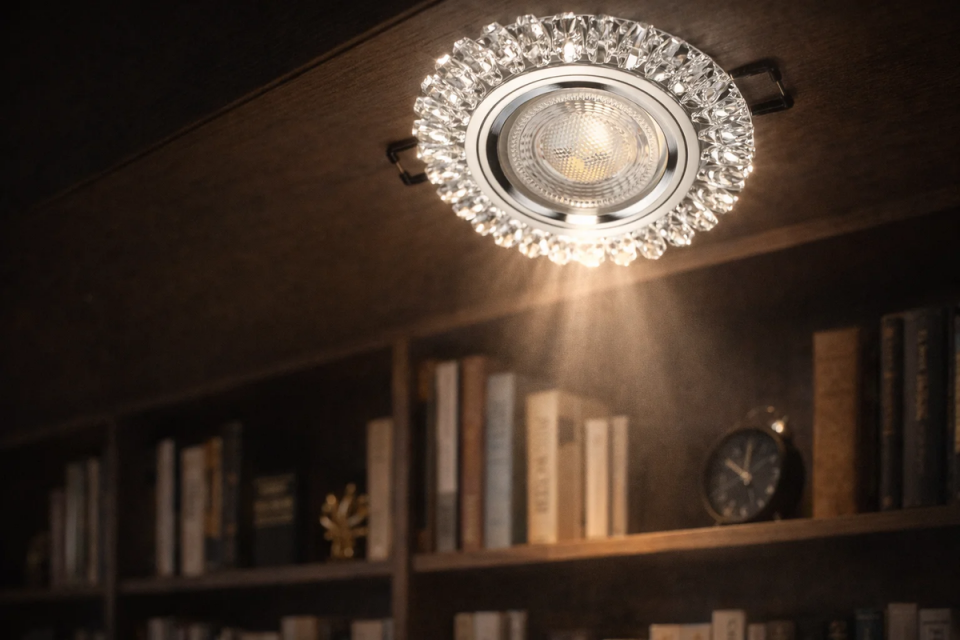 Cata Menekşe Dekoratif Cam Spot Yuvarlak Kristal CT-6569