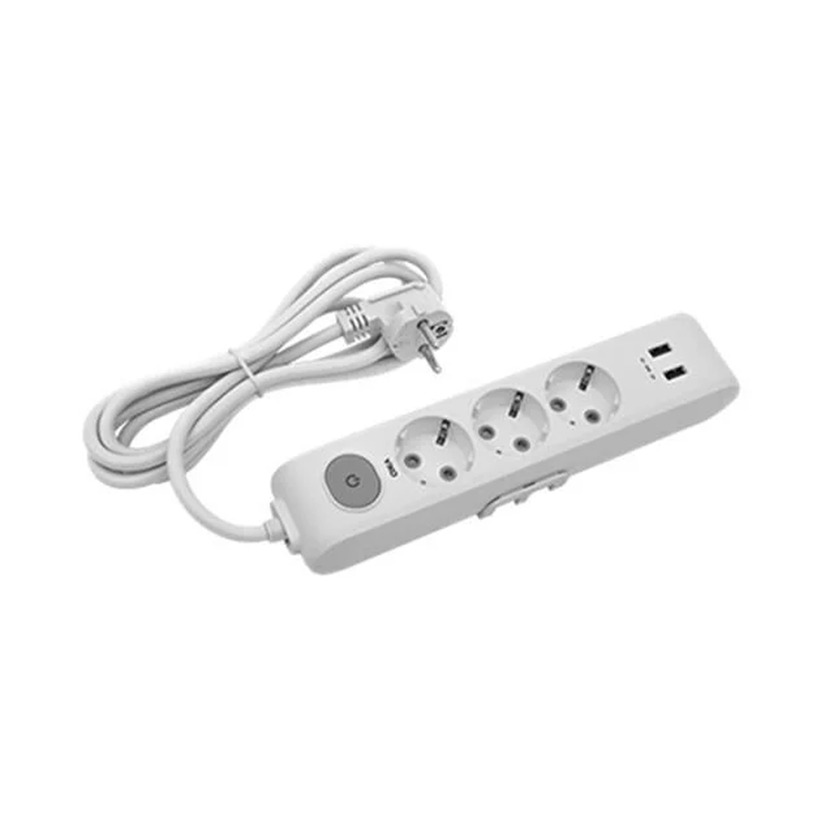 Viko Multi-let Üçlü 2 USB'li Topraklı Kablolu Ç.K. Gri – 2 Metre (5V 2A) 90117306