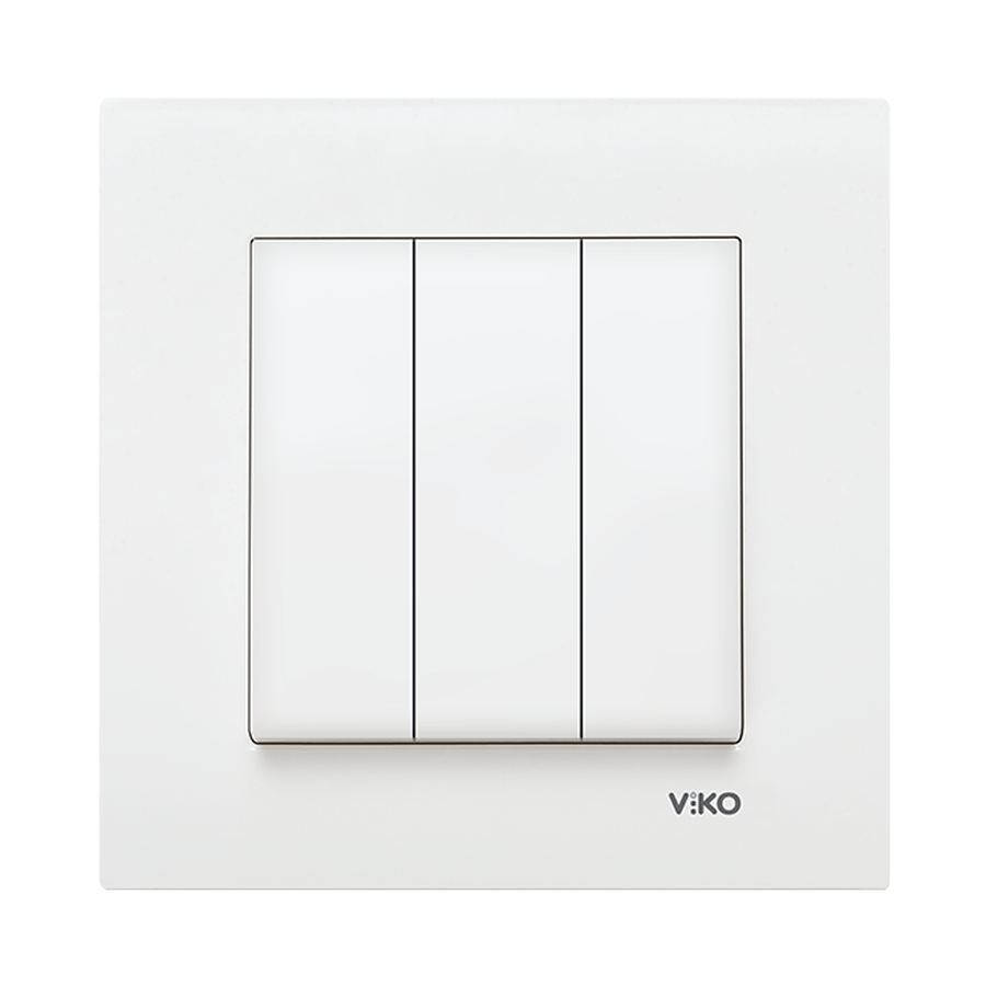 Viko Karre / Meridian Üçlü Anahtar Beyaz (Çerçeve Hariç) 90967068