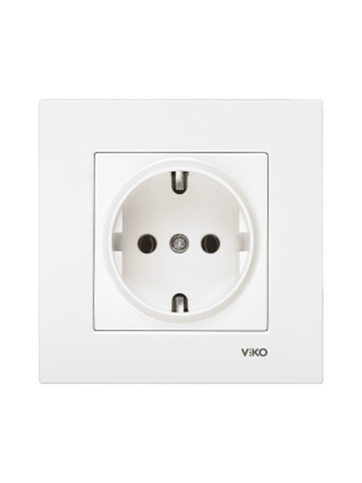 Viko Karre / Meridian Topraklı Priz Beyaz (Çerçeve Hariç) 90967008